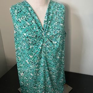 2/$15 Jones Studio v neck blouse top size L large